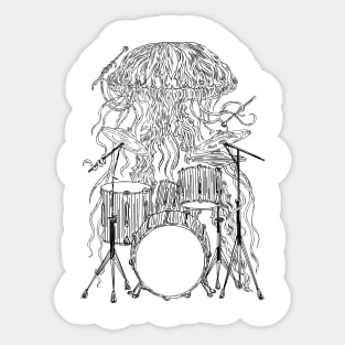 SEEMBO Jellyfish Playing Drums Musician Drummer Music Band Sticker